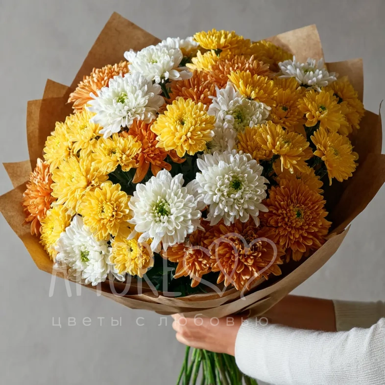 Монобукет из хризантем &laquo;Лесное золото&raquo;