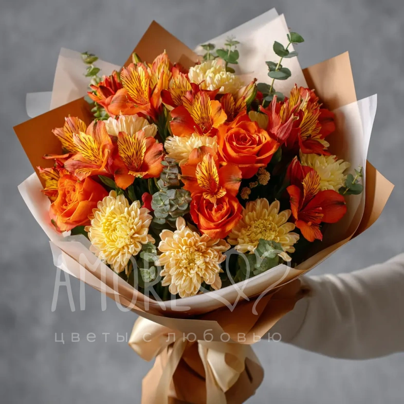 Букет с альстромериями &laquo;Тропический акцент&raquo;