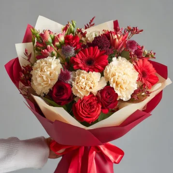Букет с гвоздиками «Теплые объятия»