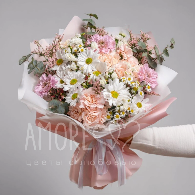 Букет с хризантемами &laquo;Полевое чудо&raquo;