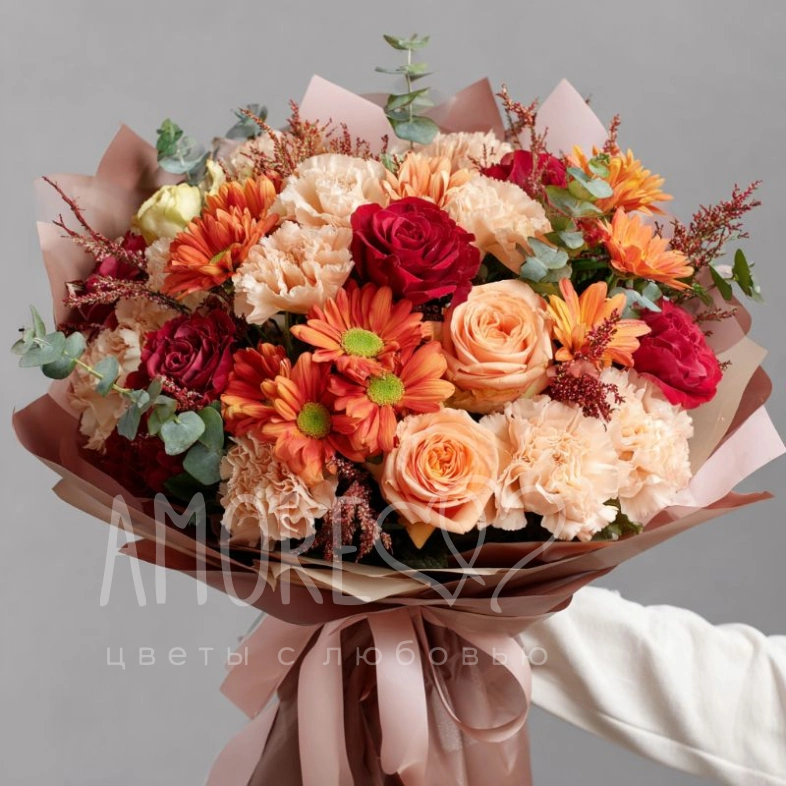 Букет с хризантемами &laquo;Листопад эмоций&raquo;