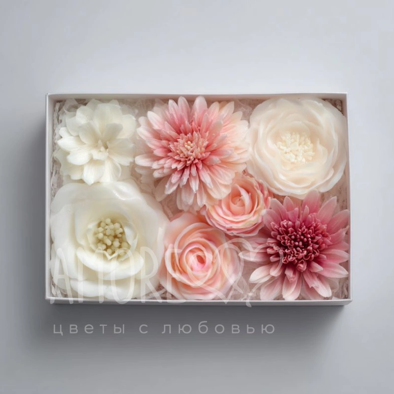 Набор цветов из мыла &laquo;Нежный рассвет&raquo;