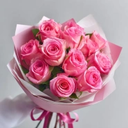 15 розовых кенийских роз 1