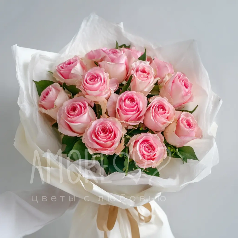 15 розовых эквадорских роз